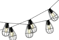 Lumineo - Ijzeren Solar Tuinverlichting Lichtsnoer 8 Lampjes 350 Cm - Voor Buiten - Zwart - Led Best