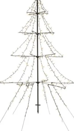 Merkloos Lumineo Kerstboom Vorm - Led Warmwit Buitenverlichting - Vrijstaand - 300Cm Store
