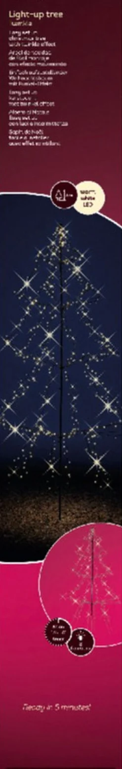 Merkloos Lumineo Kerstboom Vorm - Led Warmwit Buitenverlichting - Vrijstaand - 300Cm Store