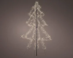 Merkloos Lumineo Kerstboom Vorm - Led Warmwit Buitenverlichting - Vrijstaand - 300Cm Store