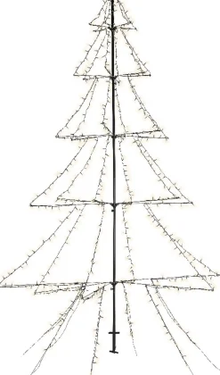 Merkloos Lumineo Kerstboom Vorm - Led Warmwit Buitenverlichting - Vrijstaand - 300Cm Store