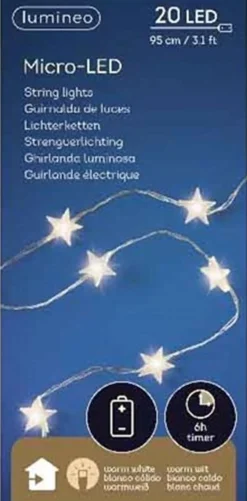 Lumineo Lichtsnoer Sterren 20 Led Lampjes Warmwit Online