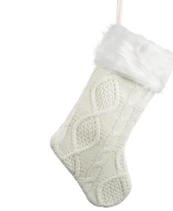 Goodwill Kerstsokken>Luxe Gebreide Witte Christmas Stocking Van - Decoratie Kerstsok