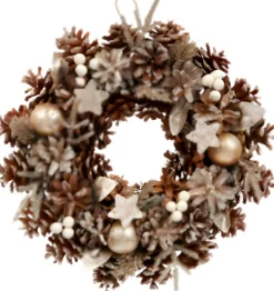 Merkloos Kerstkransen>Luxe Krans - Betoverende Kerstsfeer: Luxe Witte Kerstkrans Met Sprankelende Glitters En Sneeuweffect