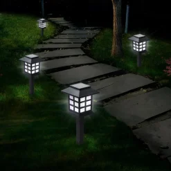 Merkloos Luxe Solar Tuinverlichting - Tuinverlichting - Tuinfakkels - Tuinverlichting Op Zonne-Energie - Led - Koud Wit - 8X Cheap