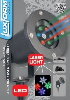 LuxForm 12V Aurora Laser Spotlight Met Kerstdesign Hot