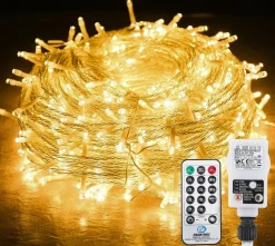Merkloos 10M 100 Led Fairy Lights Warm Wit Met Afstandsbediening 8 Lichtstanden Indoor Outdoor Party Garden Decoratie Kerstverlichting Hot