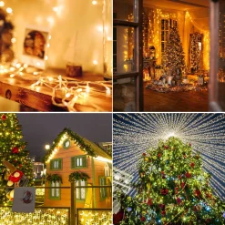 Merkloos 20M 200 Led Fairy Lights Warm Wit 8 Lichtstanden Indoor Outdoor Party Garden Decoratie Kerstverlichting Outlet