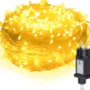 Merkloos 10M 100 Led Fairy Lights Warm Wit 8 Lichtstanden Indoor Outdoor Party Garden Decoratie Kerstverlichting Store