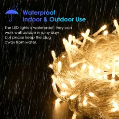 Merkloos 10M 100 Led Fairy Lights Warm Wit 8 Lichtstanden Indoor Outdoor Party Garden Decoratie Kerstverlichting Store