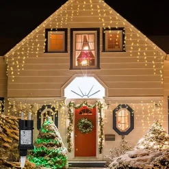 Merkloos 20M 600 Led Gordijn Led Kerstverlichting Gordijn Kerstverlichting Gordijn Voor Binnen En Buiten -Timer- 600 Led Lampjes- Warm Wit New