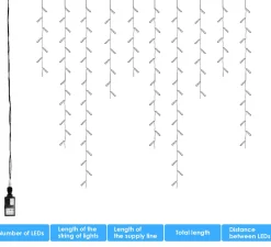 Merkloos 15M 400 Led Gordijn Led Kerstverlichting Gordijn Kerstverlichting Gordijn Voor Binnen En Buiten -Timer- 400 Led Lampjes- Koud Wit Online
