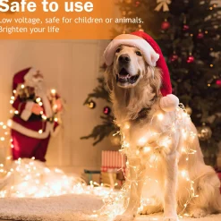 Merkloos 15M 400 Led Gordijn Led Kerstverlichting Gordijn Kerstverlichting Gordijn Voor Binnen En Buiten -Timer- 400 Led Lampjes- Warm Wit Cheap