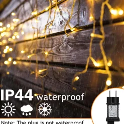 Merkloos 15M 400 Led Gordijn Led Kerstverlichting Gordijn Kerstverlichting Gordijn Voor Binnen En Buiten -Timer- 400 Led Lampjes- Warm Wit Cheap