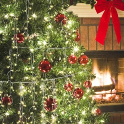 Merkloos 15M 400 Led Gordijn Led Kerstverlichting Gordijn Kerstverlichting Gordijn Voor Binnen En Buiten -Timer- 400 Led Lampjes- Warm Wit Cheap