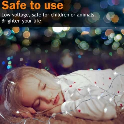 Merkloos 10M 200 Led Gordijn Led Kerstverlichting Gordijn Kerstverlichting Gordijn Voor Binnen En Buiten -Timer- 200 Led Lampjes- Koud Wit Best Sale