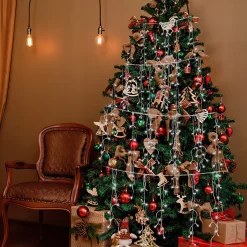 Merkloos 10M 200 Led Gordijn Led Kerstverlichting Gordijn Kerstverlichting Gordijn Voor Binnen En Buiten -Timer- 200 Led Lampjes- Koud Wit Best Sale