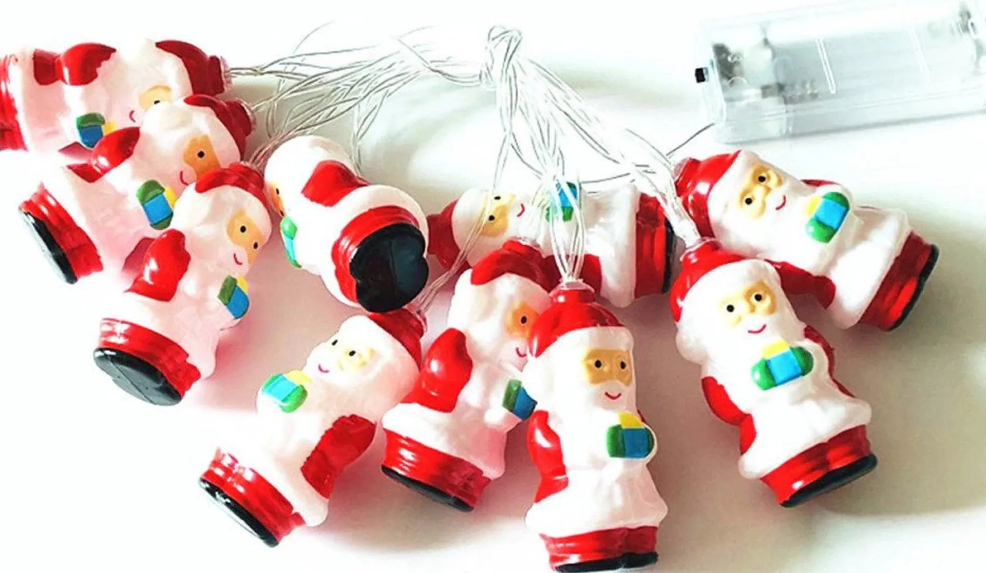 Merkloos 3M - 20Led Kerstman Kerstverlichting - Fairy Lights - Santa String Lights - Batterij Aangedreven (3X Aa) - Feest Decor - Xmas Verlichting - Santa - Flash Sale