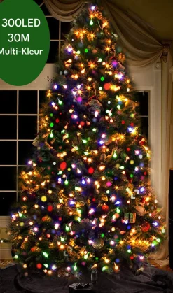 * 35M - Multikleur Lichtslinger - Geschikt Voor Buiten - 300 Led - Waterdicht - 8 Modi - Groene Kabel - Multikleurige Kerstverlichting - 5M Aanloopsnoer - Geschikt Voor Xmas, Kerstboom, Binnen, Thuis, Feest, Tuin Cheap