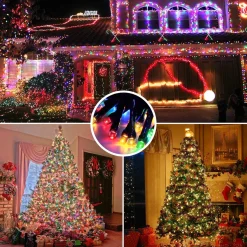 * 35M - Multikleur Lichtslinger - Geschikt Voor Buiten - 300 Led - Waterdicht - 8 Modi - Groene Kabel - Multikleurige Kerstverlichting - 5M Aanloopsnoer - Geschikt Voor Xmas, Kerstboom, Binnen, Thuis, Feest, Tuin Cheap