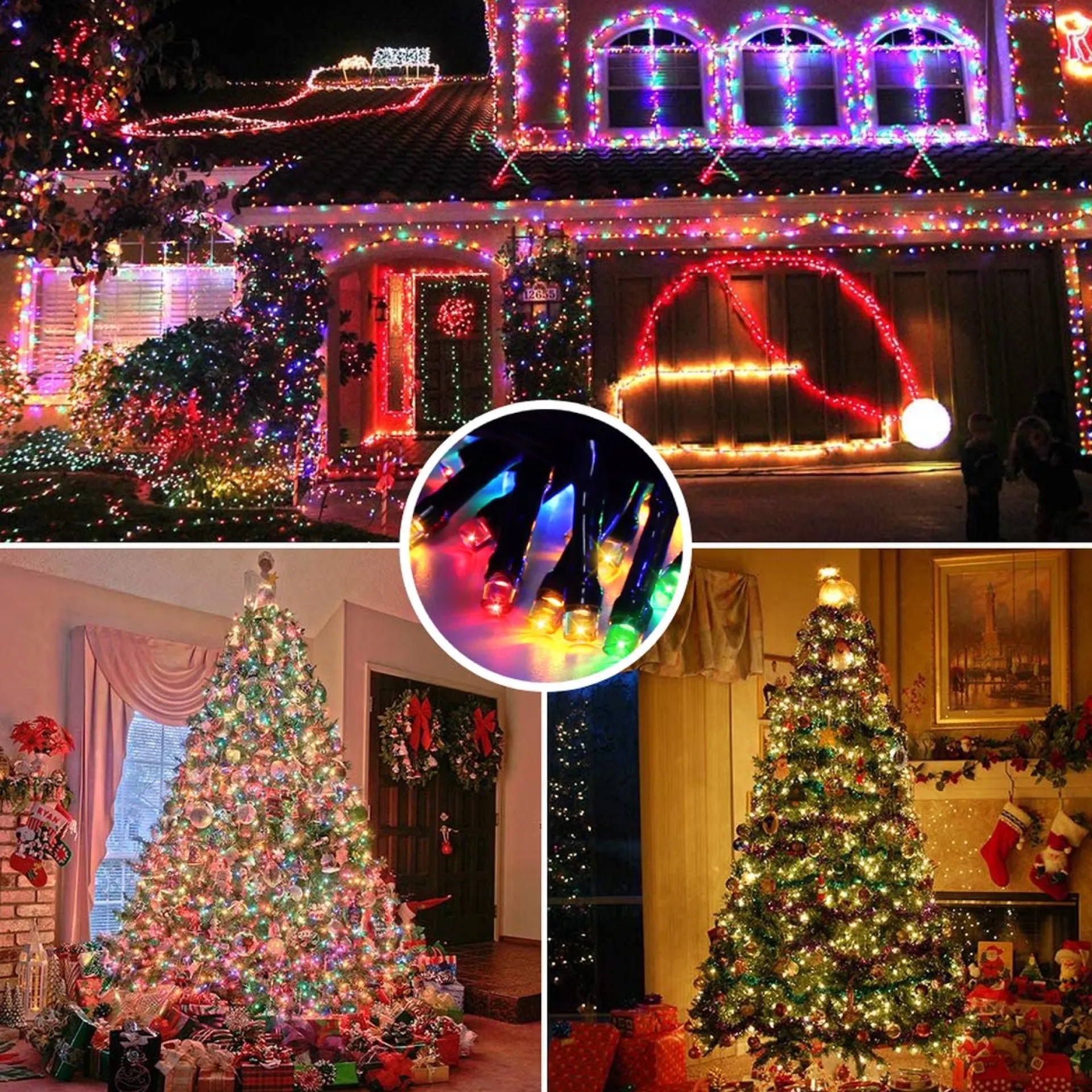 * 35M - Multikleur Lichtslinger - Geschikt Voor Buiten - 300 Led - Waterdicht - 8 Modi - Groene Kabel - Multikleurige Kerstverlichting - 5M Aanloopsnoer - Geschikt Voor Xmas, Kerstboom, Binnen, Thuis, Feest, Tuin Cheap