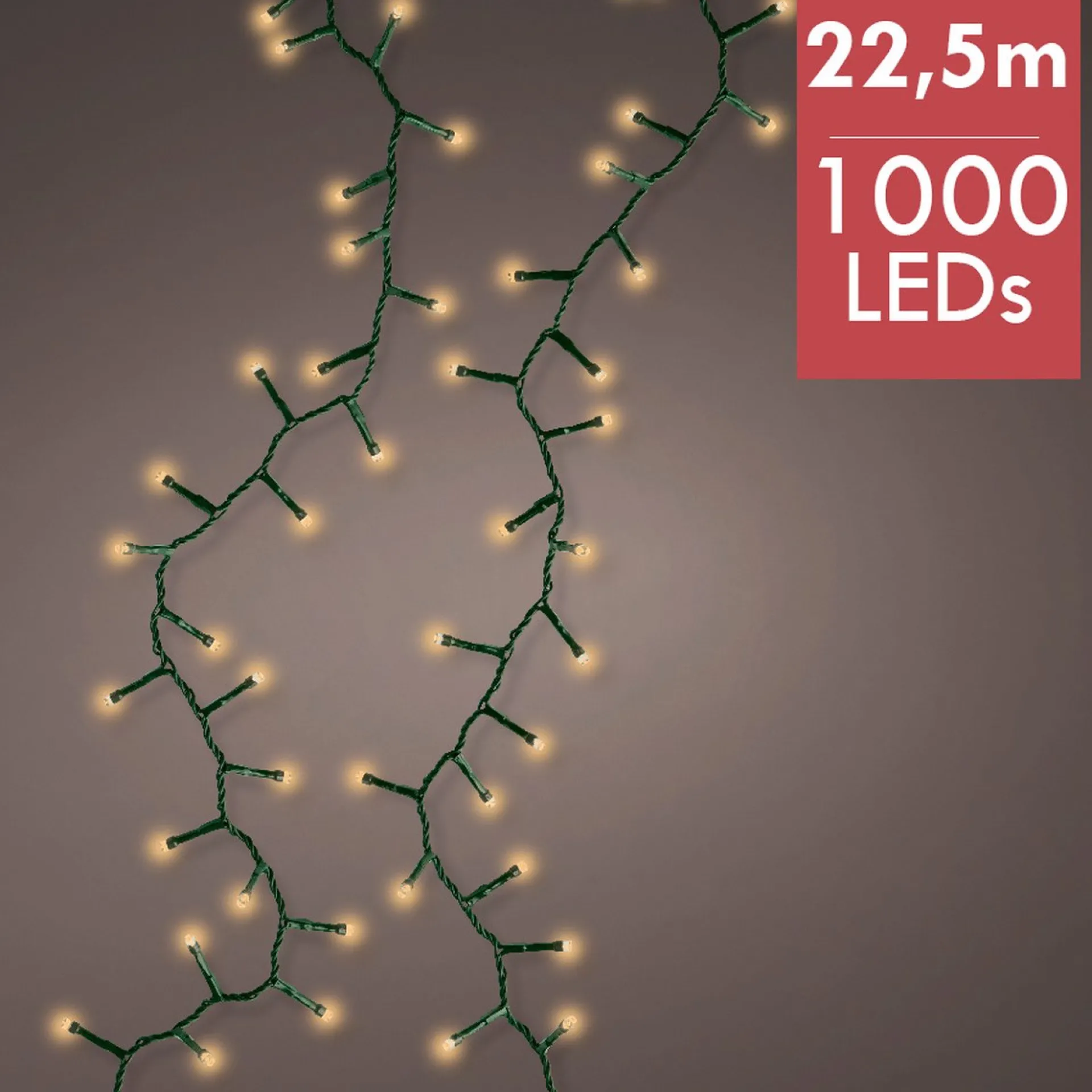 Lumineo 22,5M Led Compact Kerstverlichting - Steady - 1000 Lampjes - Goud - Dimbaar 22.5 Cm Outlet