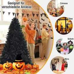 MARA Kunstkerstboom - Inklapsysteem - Kerstmis - Metalen Frame - Zwart - 180 Shop