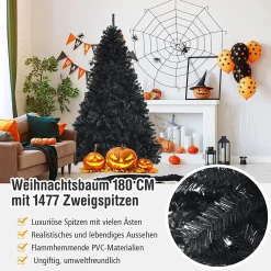 MARA Kunstkerstboom - Inklapsysteem - Kerstmis - Metalen Frame - Zwart - 180 Shop