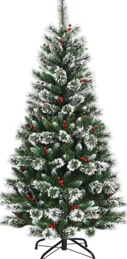MARA Kunstkerstboom - Rode Bessen - Sneeuw - Denneboom - Metalen Standaard - Pvc - 210 Cm Shop