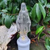 Merkloos Kerstbeelden>Maria - Beeld - Led Verlichting - Transparant Kunststof - Warm Led - 21 Cm - Mariabeeld - Grafdecoratie