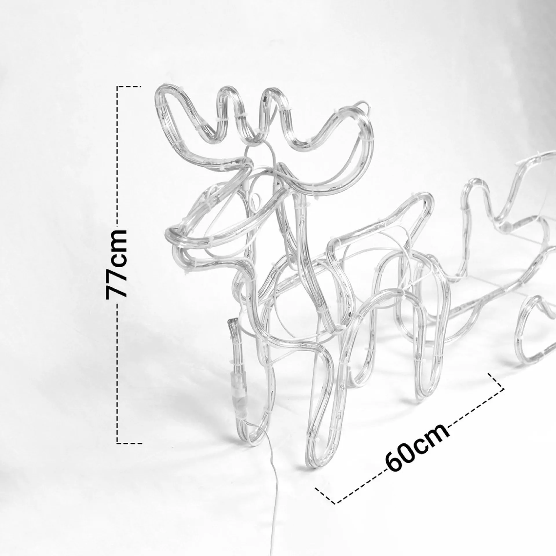 MaxxHome Kerstverlichting - Rendier Met Slee - Warm Wit Lichtslang - 216 Lampjes - 204X28Cm Hot