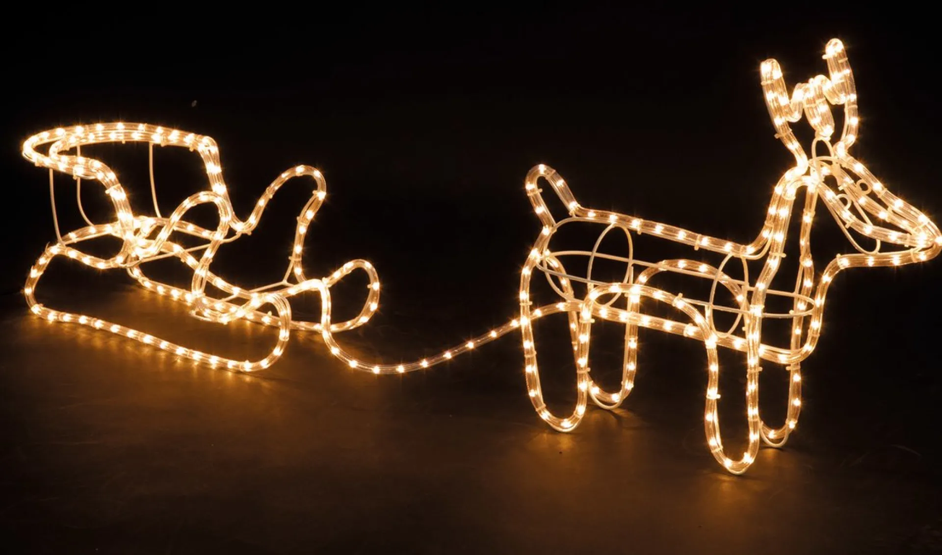 MaxxHome Kerstverlichting - Rendier Met Slee - Warm Wit Lichtslang - 216 Lampjes - 204X28Cm Hot