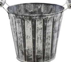 Mega Collections Kerststukjes> Kerststukje/Kerstbakje - 3X - Zink - Antraciet/ D11 X H10 Cm