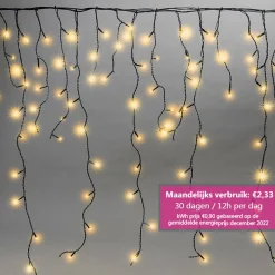 Meisterhome ® Ijsregen Kerstverlichting Lichtgordijn - 12 Meter Ijspegel - 600 Led Warm Wit - Met 8 Functies En Timer - Ijspegelverlichting Buiten Store