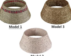 Meisterhome Kerstboomring Kraag Kerstboomrok - H23 X O60 Cm - Zeegras - Naturel Bruin 3 Elementen Cheap