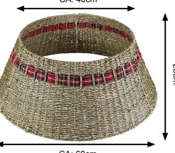 Meisterhome Kerstboomring Kraag Kerstboomrok - H23 X O60 Cm - Zeegras - Naturel Bruin 3 Elementen Cheap