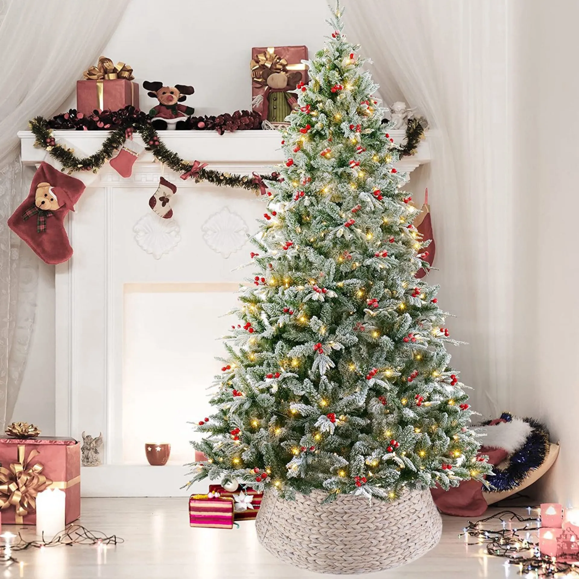 Meisterhome Kerstboomring Kraag Kerstboomrok - H23 X O60 Cm - Waterhyacint - Naturel 3 Elementen Sale