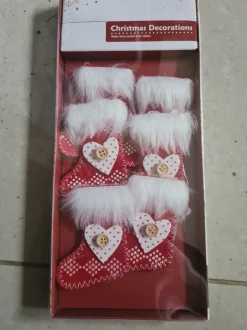 MELINERA Kerstsokken> Kerst Decoratie Sokjes 6 Stuks