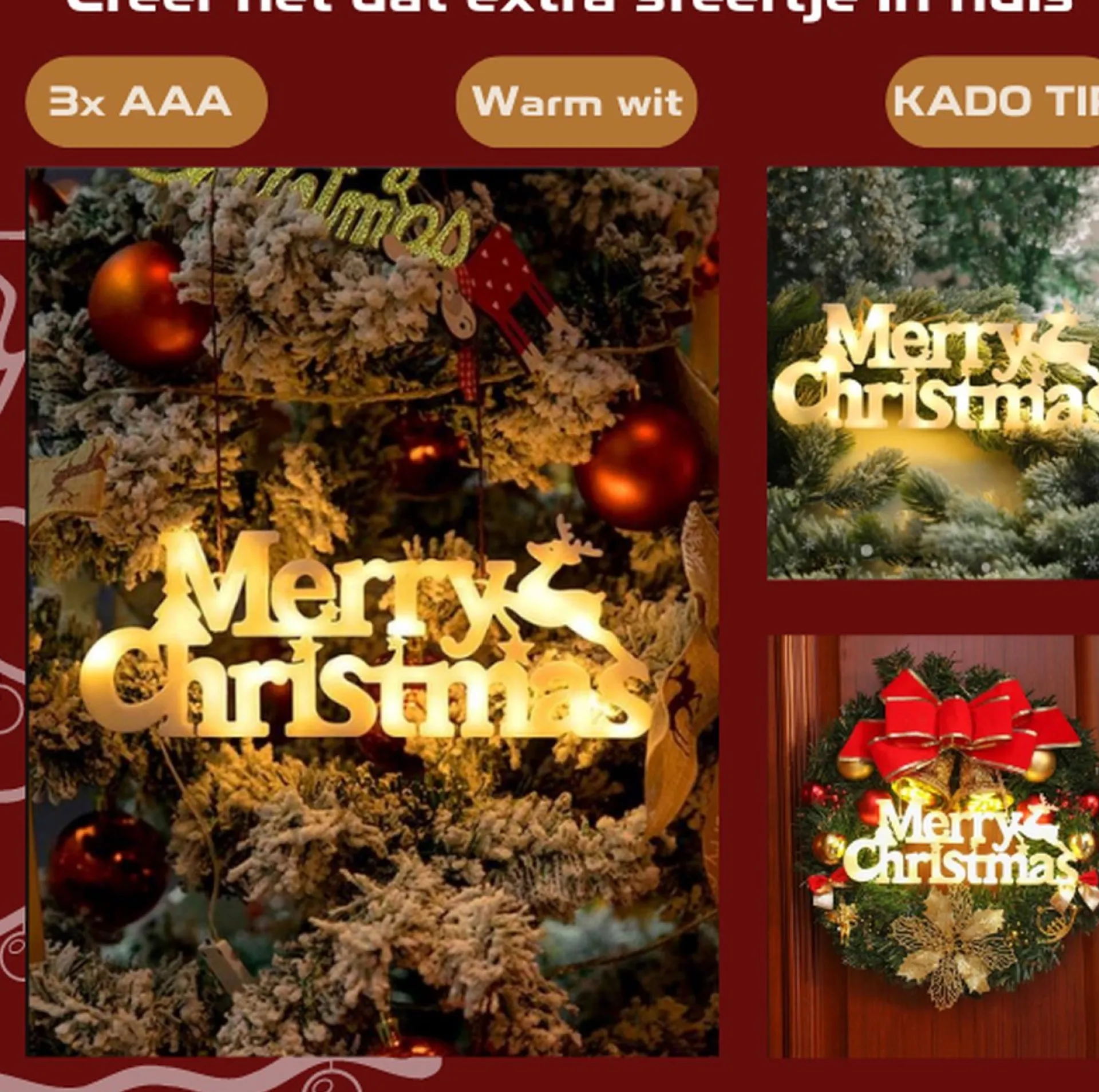 Mister Disco Merry Christmas Led Verlichting - Kerst Decoratie - Warm Wit - Op Batterij Shop