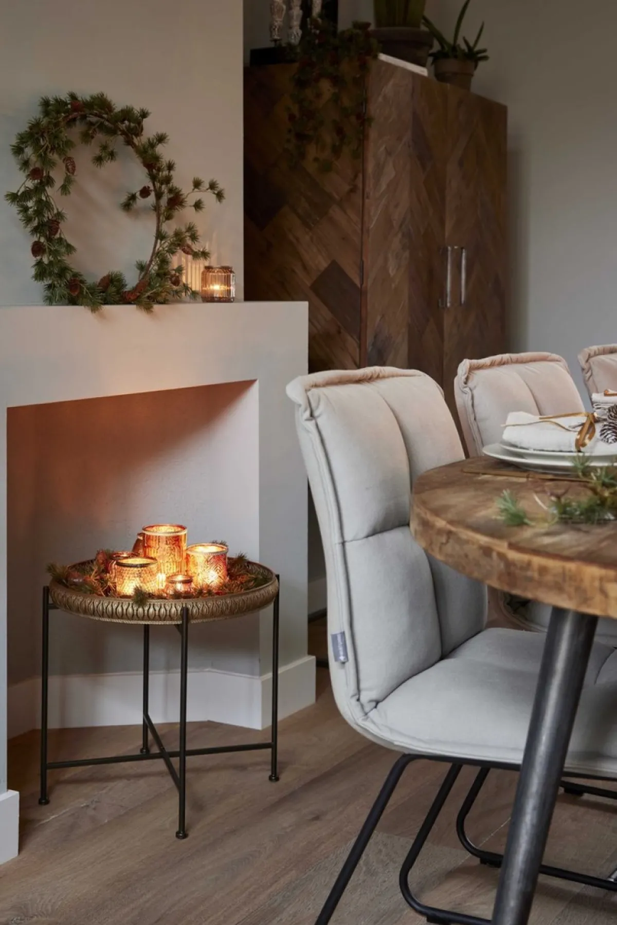 Naturn Christmas Kerststukjes>Metalen Kerstverlichting Kaarsen Houder - Harmonica | 60 Cm | Kerstversiering | Metalen Waxinelichtjes Houder | Dinner Tafel Decoratie | Kerst Decoratie | Tafel Kerst Versiering | Zwart