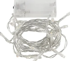 Merkloos Micro 20 Lamp Led Verlichting Transparant Op Batterijen - Kerst Lichtsnoer - Kerstverlichting Store