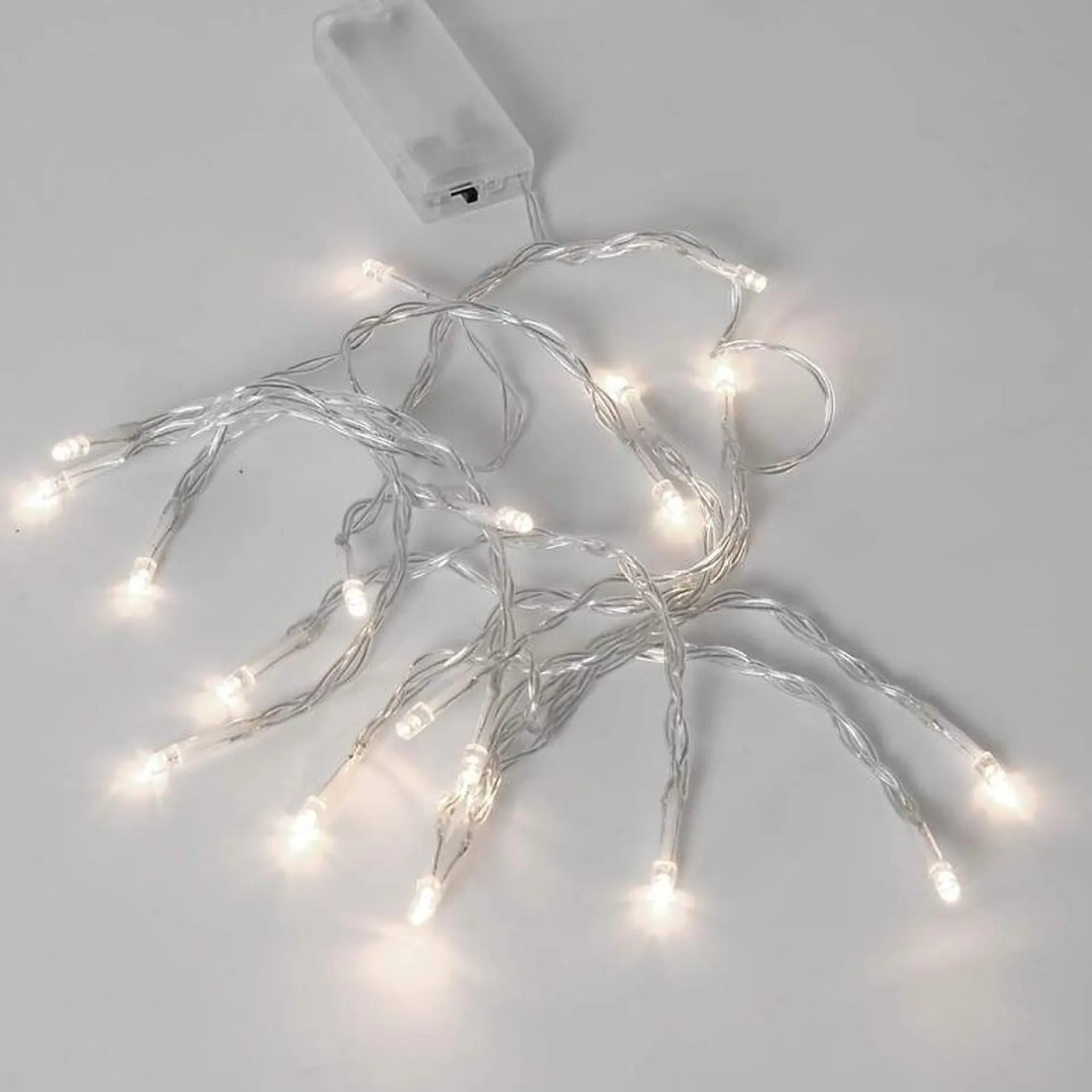 Merkloos Micro 20 Lamp Led Verlichting Transparant Op Batterijen - Kerst Lichtsnoer - Kerstverlichting Store