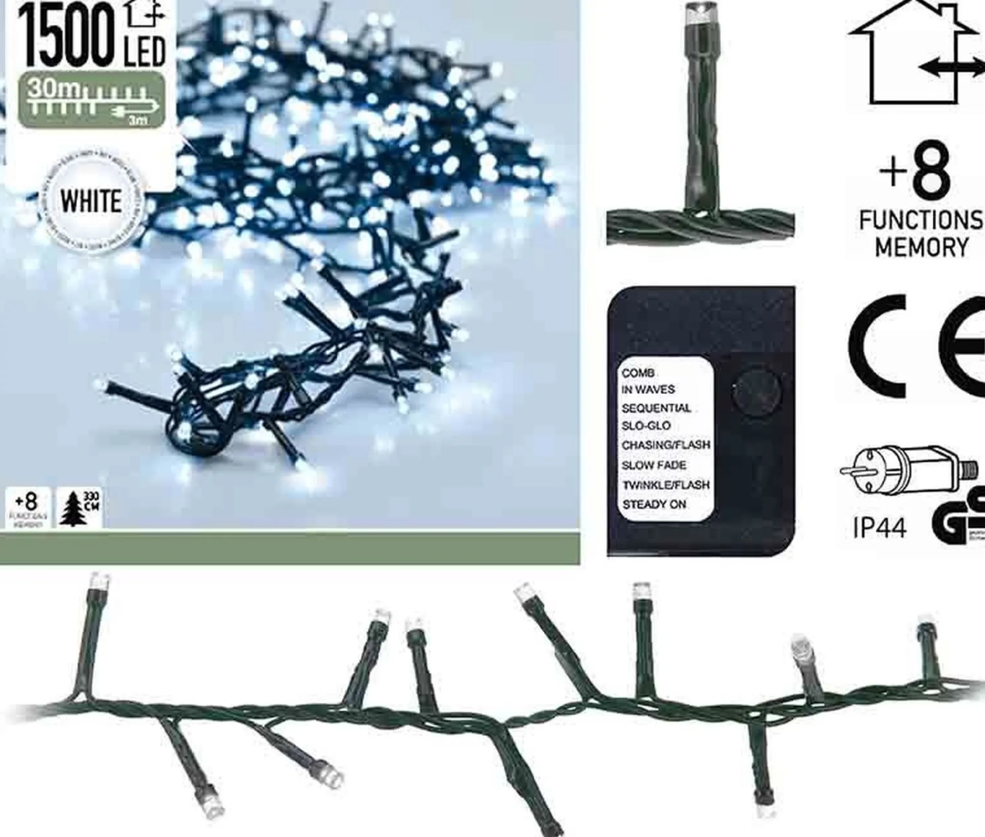 Itu0027s All About Christmas Micro Cluster Kerstverlichting 1500 Led's 30M Koud Wit - Lichtsnoer Kerst - It's All About Christmas™ Clearance