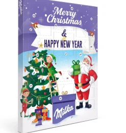 Milka Adventskalender - Adventkalender 2023 - 24 Overheerlijke Chocolaatjes - 4 Verschillende Smaken Chocolade - Het Perfecte Kerstcadeau - "Fijne Feestdagen" Best