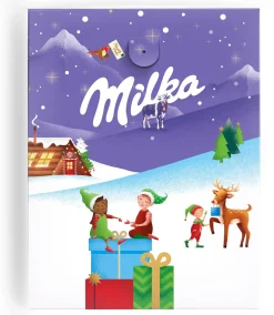 Milka Adventskalender - Adventkalender 2023 - 24 Overheerlijke Chocolaatjes - 4 Verschillende Smaken Chocolade - Het Perfecte Kerstcadeau - 