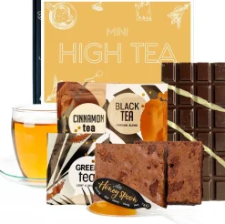 Cadeaumakers Mini High Tea Pakket Cadeau | Theepakket Cadeau | Brievenbus Cadeau | Thee Brievenbuspakket | Met Brownies Online