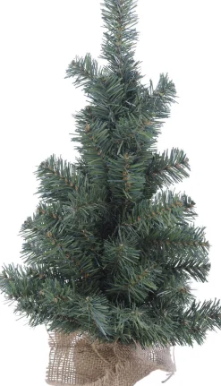 Merkloos Mini Kerstboom 60 Cm In Jute Zak Inclusief 50 Warm Witte Lampjes - Mini Kerstbomen Met Verlichting Best
