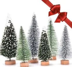 BeautyFit Mini Kerstboom 6 Stuks - Miniatuur Kerstboompjes - Kerstversiering - Kerstdecoratie Voor Binnen - Kerstcadeau - Kleine Kerstbomen - Kerst Cadeau - Kerstcadeau Voor Vrouwen En Mannen Outlet