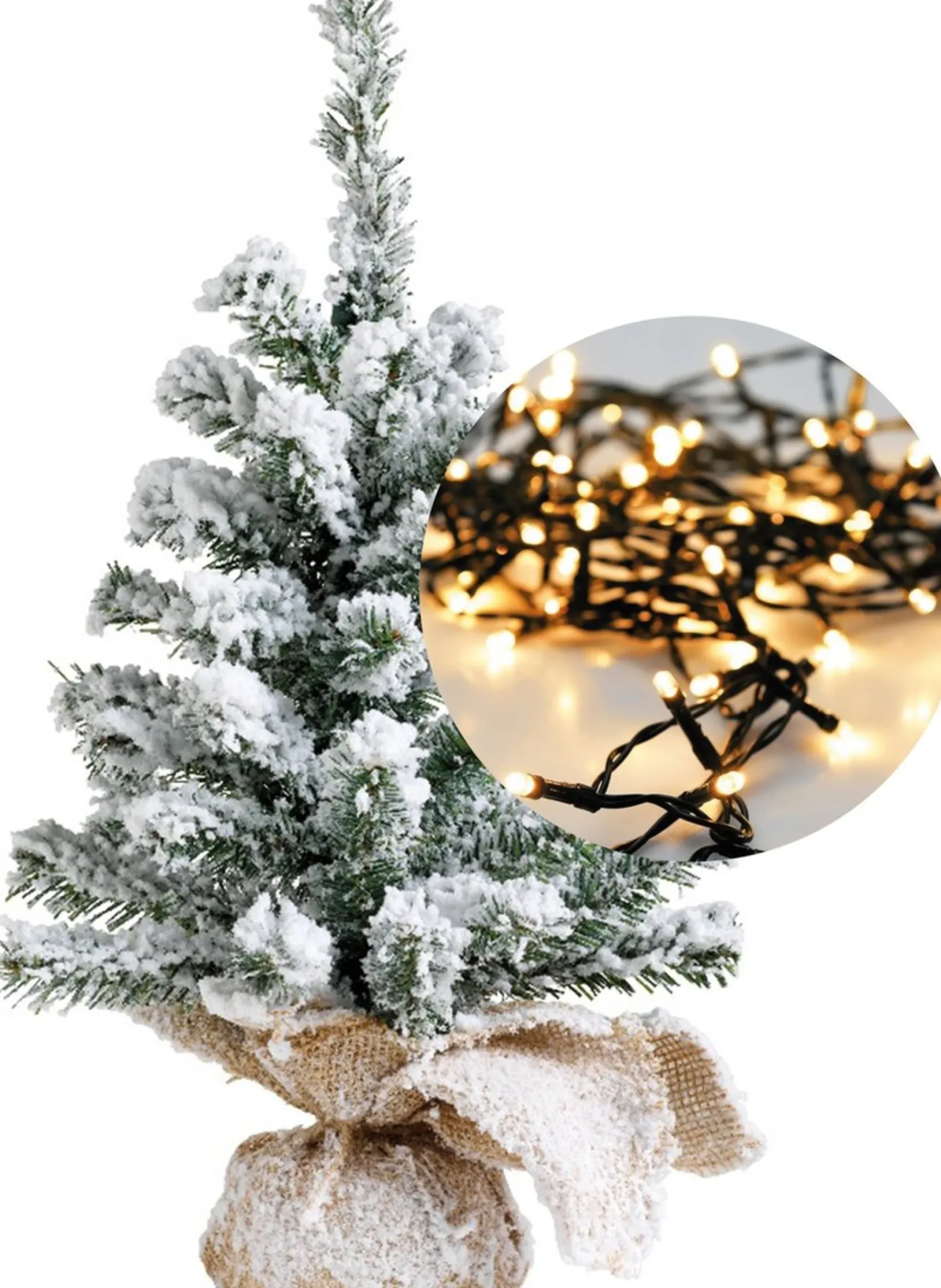 Everlands Mini Kerstboom Besneeuwd 45 Cm - Met Kerstverlichting 300 Cm - 40 Leds Sale