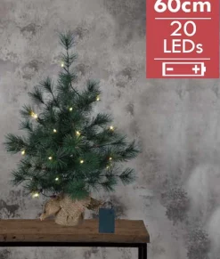Star Trading Mini Kerstboom Furu -60Cm -Lichtkleur: Warm Wit -Werkt Op Batterijen -Met Timer Functie -Kerstdecoratie New